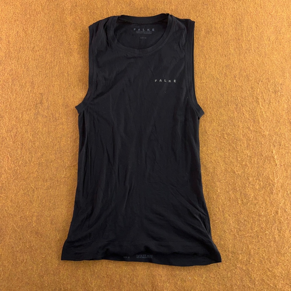 Falke Mens Medium Black Ergonomic Sport System Sleeveless Athletic Tank Top New